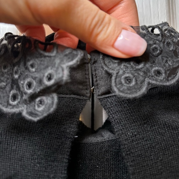Club Monaco - Black Merino 100% Wool Lace Sweater in Size XS - Picture 5 of 7